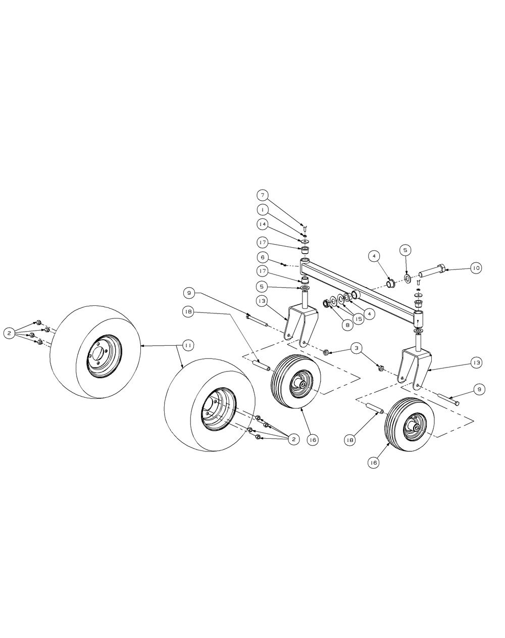 Front Caster 44 And Tire Assembly Diagram and Parts List for Z-FORCE44 17AH3AGL-17AH3AGL709-17AH3AGL710 Cub Cadet Lawn Tractor